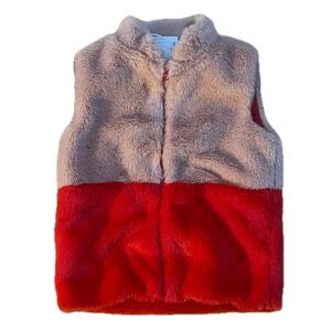 Sovereign Code Children’s Red and Pink Faux Fur Vest SVRN Size 3